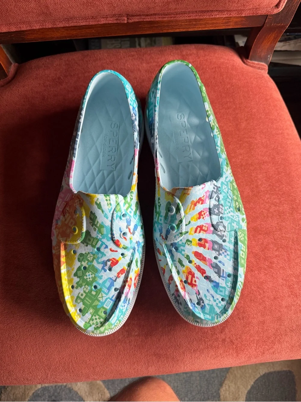 Sperry Multicolor Patterned Boat Shoes - Blue, Green, Yellow, Red